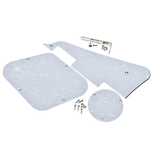 Dopro LP Gitarren-Schlagbrett-Rückplatte, hintere Hohlraumabdeckung, Schalterplatte und Nickel-Stahl-Montagehalterung mit Stahl-Schlagbrett-Befestigungsschrauben für USA, Les Paul White Pearl Dopro LP Gitarren-Schlagbrett-Rückplatte, hintere Hohlraumabdeckung, Schalterplatte und Nickel-Stahl-Montagehalterung mit Stahl-Schlagbrett-Befestigungsschrauben für USA, Les Paul White Pearl von Dopro