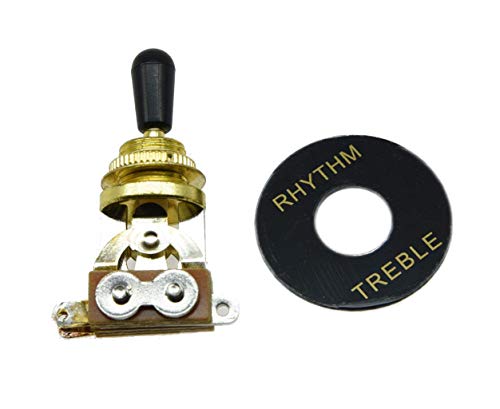 Dopro LP Guitar 3-Wege-Kippschalter, Gold mit schwarzer Spitze und Rhythm-Dreifachplatte für Les Paul Dopro LP Guitar 3-Wege-Kippschalter, Gold mit schwarzer Spitze und Rhythm-Dreifachplatte für Les Paul von Dopro