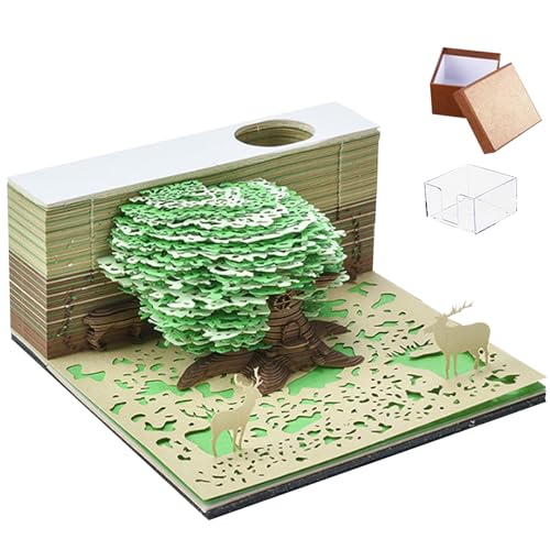 3d-notizblock Mit Vitrine,Baumform,Dekorativer 3d-notizblock,Büro,Wohnzimmer,Schreibtisch,Notizblock,Geschenk,3d-notizblock,Kalender 2024,Time Piece-kalender 2024,3d-kalender 2024 Für von Dorccsi