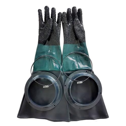 Dorccsi 1 Paar Sandstrahlhandschuhe, 24 Zoll hitzebeständige Nicht-Slip-Gummi-Sandstrankhandschuhe für Sandstrahlschrank von Dorccsi
