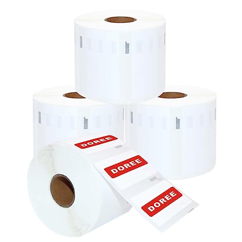 Doree 4 Rollen 11354 57mm x 32mm Selbstklebende Etiketten Kompatibel mit DYMO S0722540 4000 Mehrzwecketiketten für LabelWriter 450 Serie und 4XL von Doree