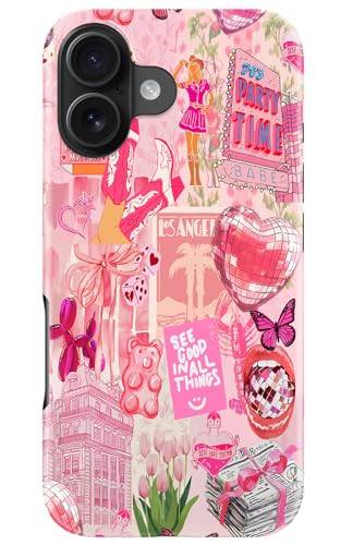 DorisMax Schutzhülle für iPhone 16, kompatibel mit kabellosem Laden, doppellagige Hartschale + Silikonhülle, stoßfeste Schutzhülle mit niedlichen Designs für Damen, rosa Kokett-Collage DorisMax Schutzhülle für iPhone 16, kompatibel mit kabellosem Laden, doppellagige Hartschale + Silikonhülle, stoßfeste Schutzhülle mit niedlichen Designs für Damen, rosa Kokett-Collage von DorisMax
