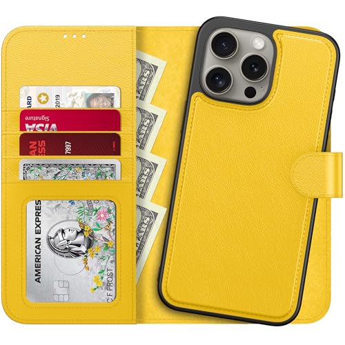 DorisMax iPhone 14 Pro Wallet Case, abnehmbare Klapp-Folio-Abdeckung, RFID-blockierend, 4 Kartenfächer, hochwertiges PU-Leder, magnetischer Ständer, Schutzhülle für iPhone 14 Pro 6.1 Zoll, Gelb DorisMax iPhone 14 Pro Wallet Case, abnehmbare Klapp-Folio-Abdeckung, RFID-blockierend, 4 Kartenfächer, hochwertiges PU-Leder, magnetischer Ständer, Schutzhülle für iPhone 14 Pro 6.1 Zoll, Gelb von DorisMax
