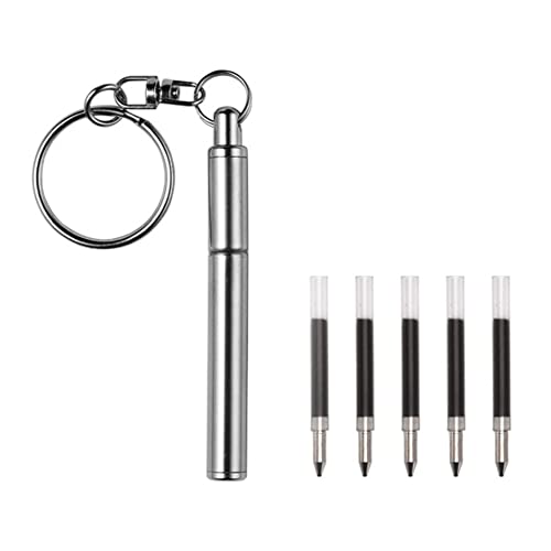 Dormstop Tragbarer Schlüsselanhänger aus Edelstahl, Teleskop-Kugelschreiber, Schlüsselanhänger, Werkzeug für Reisen im Freien von Dormstop