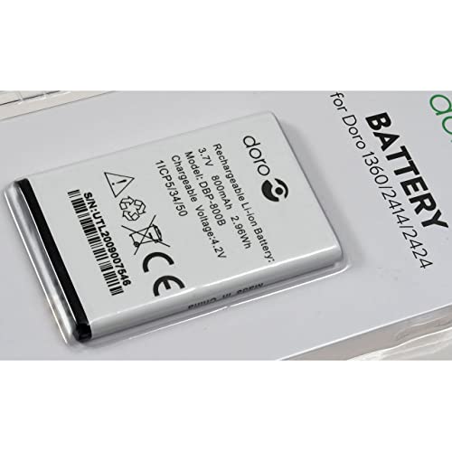 Doro - Original-Akku für Doro 1350/1360/1361/2414/2424 – hohe Leistung – Produkt Doro – 800 mAh. Doro Doro - Original-Akku für Doro 1350/1360/1361/2414/2424 – hohe Leistung – Produkt Doro – 800 mAh. Doro von Doro