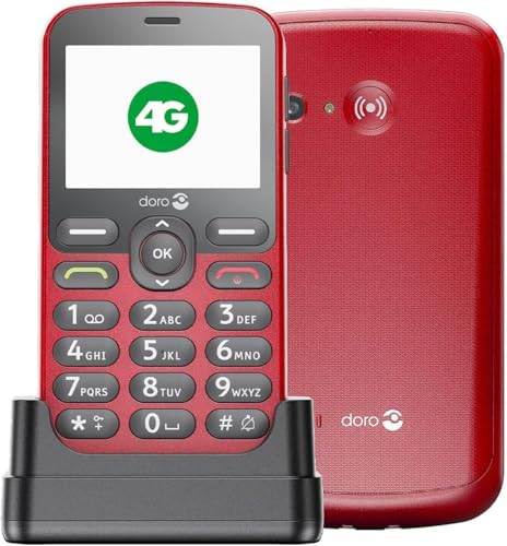 Doro - 1880-4G-Seniorenhandy ohne Vertrag - Großes 2,4'' Display - Tasten mit Sprachausgabe - Klarer Klang - Kamera - Bluetooth - Notruftaste - Rot Doro - 1880-4G-Seniorenhandy ohne Vertrag - Großes 2,4'' Display - Tasten mit Sprachausgabe - Klarer Klang - Kamera - Bluetooth - Notruftaste - Rot von Doro