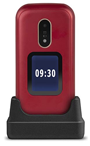 Doro 6060 - GSM Mobiltelefon im eleganten Klappdesign (3 MP Kamera, 2,8 Zoll (7,11cm) Display, GPS, Bluetooth) rot-weiß von Doro