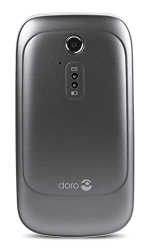 Doro 6520 7118 ​Flip Handy für ältere Menschen mit großem Bildschirm, großen sprechenden Zahlentasten und Hilfsknopf (Graphit/Weiß) von Doro