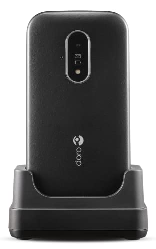 Doro 6820 Seniorenhandy ohne Vertrag - 4G-Klapphandy mit entsperrten Funktionen, sprechenden numerischen Tasten, Kamera, Hilfetaste und Ladestation für eine benutzerfreundliche Nutzung von Doro