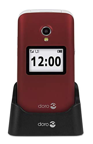 Doro 7403" 2424" Easy Handy Clamshell Telefono Cellulare rot/Weiß von Doro