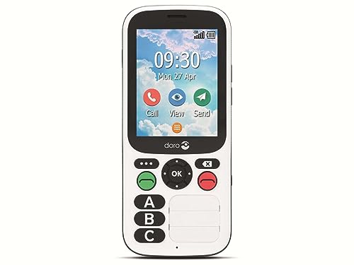 Doro 780X 4G GSM sehr einfache Bedienung mit nur DREI großen Direktwahltasten, Bluetooth, Notruftaste, GPS, Wi-Fi, IP54 wasserdicht, schwarz-weiß, 380474 von Doro
