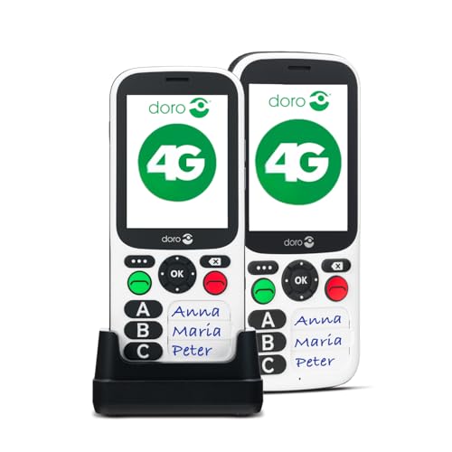 Doro 780X Mobiltelefon 4G, Dual-SIM, für Senioren, mit vereinfachter Tastatur, Assistenztaste, GPS und Ladestation, ideal für Speicherverlust, spanische Version, Weiß Doro 780X Mobiltelefon 4G, Dual-SIM, für Senioren, mit vereinfachter Tastatur, Assistenztaste, GPS und Ladestation, ideal für Speicherverlust, spanische Version, Weiß von Doro