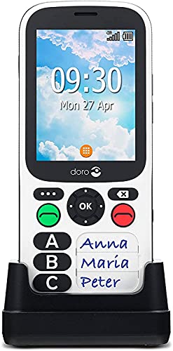 Doro 780X Ungesperrtes 4G Dual-SIM-Handy für Senioren mit vereinfachter Tastatur, Sicherheit Taste, GPS und Ladedock [Schwedische Version] von Doro
