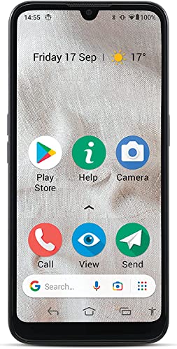 Doro 8100 4G Smartphone, entsperrt, für Senioren, wasserdicht, mit Dreifachkamera, 6,1 Zoll Display, GPS und Gesichtserkennung [französische Version] (schwarz) von Doro