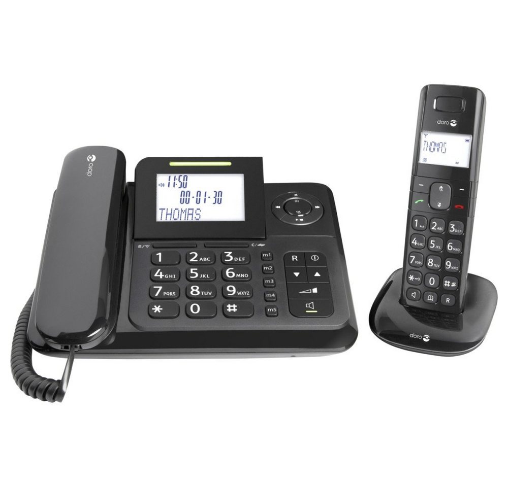 Doro Comfort 4005 Combo Schwarz Schnurgebundenes Telefon mit Mobilteil Kabelgebundenes Telefon Doro Comfort 4005 Combo Schwarz Schnurgebundenes Telefon mit Mobilteil Kabelgebundenes Telefon von Doro