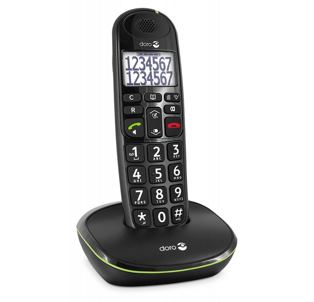 Doro Doro PhoneEasy 110 Schwarz - benutzerfreundliches Telefon. Seniorentelefon (DECT) von Doro
