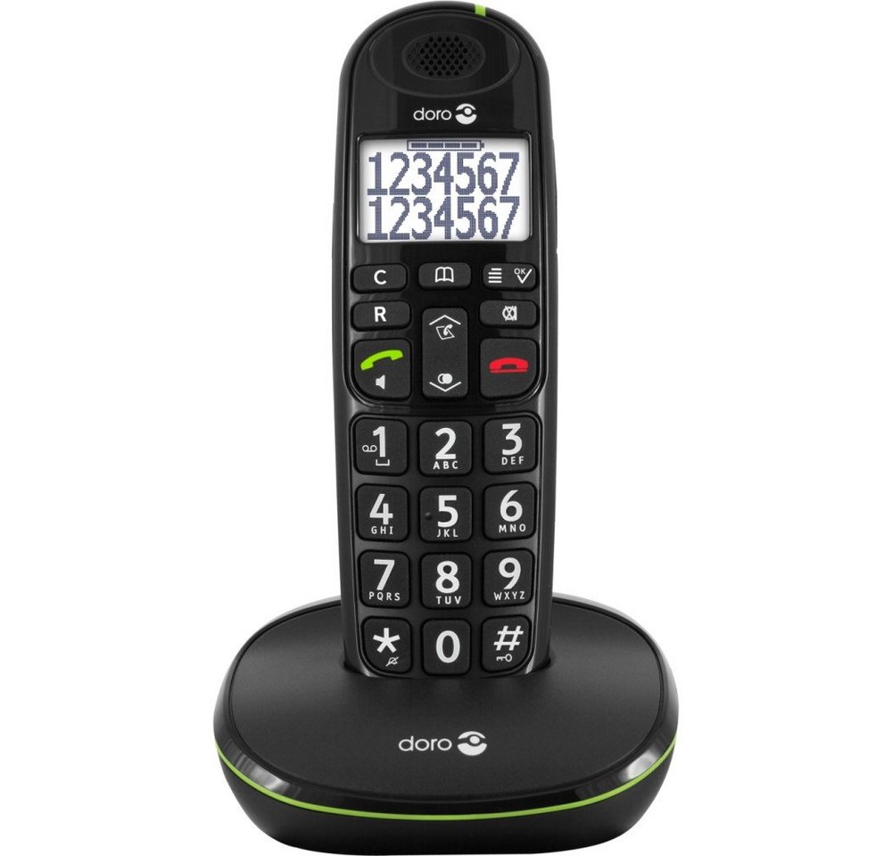 Doro PhoneEasy 110 Schwarz Schnurloses Telefon Schnurloses DECT-Telefon Doro PhoneEasy 110 Schwarz Schnurloses Telefon Schnurloses DECT-Telefon von Doro