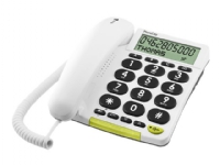 Doro PhoneEasy 312cs, Analoges Telefon, Kabelgebundenes Mobilteil, Freisprecheinrichtung, 30 Eintragungen, Anrufer-Identifikation, Weiß von Doro