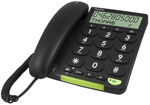 Doro PhoneEasy 312cs Schnurgebundenes Großtastentelefon mit großem Display schwarz von Doro