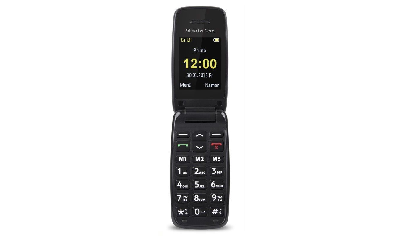 Doro Primo by Doro 401 schwarz Seniorenhandy (5,08 cm/2 Zoll, Alarmfunktion, Kalender, Rechner, 200 Telefonbucheinträge) von Doro