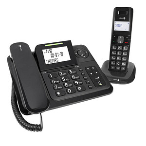 doro Comfort 4005 Schnurgebundenes Telefon-Set mit Anrufbeantworter schwarz von Doro