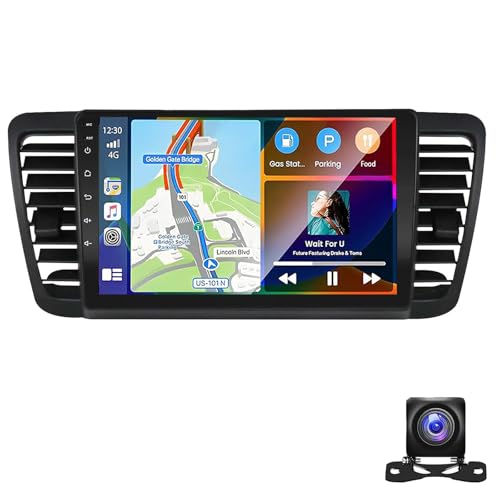 Carplay Android Auto Autoradio Für Su-baru Outback Legacy 2004-2009 Mit 9-Zoll-Touchscreen-Radio Mit Drahtloser GPS-Navigation Auto/GPS/Bluetooth/FM/SWC/Rückfahrkamera(Color:4G 2+32G) von Dorwioll