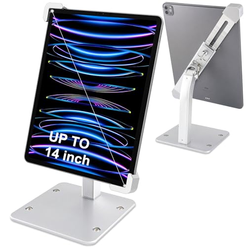 Dosvsi Desktop Tablet Ständer für Einzelhandels Kiosk, Schwerlast Anti-Diebstahl iPad Halterung, Sicherheit Tisch Halter für 9-14" Geräte von Dosvsi