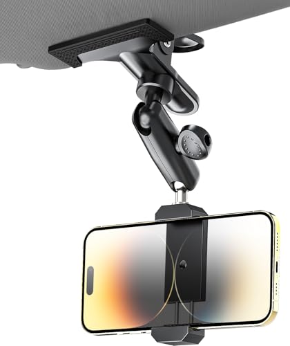 Dosvsi Handyhalter Auto Sonnenblenden, Vollmetall Handyhalterung KFZ Sonnenblenden, 360° Verstellbarer Lenkradclip Kompatibel mit iPhone 15 14 13 Pro Max, Glalaxy S A Series, Z Flip, 4-7" Handy Dosvsi Handyhalter Auto Sonnenblenden, Vollmetall Handyhalterung KFZ Sonnenblenden, 360° Verstellbarer Lenkradclip Kompatibel mit iPhone 15 14 13 Pro Max, Glalaxy S A Series, Z Flip, 4-7" Handy von Dosvsi