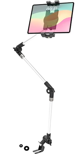 Dosvsi Tablet Halterung für Auto Lastwagen, Aozcu KFZ Sitzschiene Tablet Halter mit Flexibler 90CM Metallarm, Auto Boden Ständer für iPad Pro Air Mini, Tab, 4-12.9'' Tablets, 1/4" Schraube für GoPro von Dosvsi
