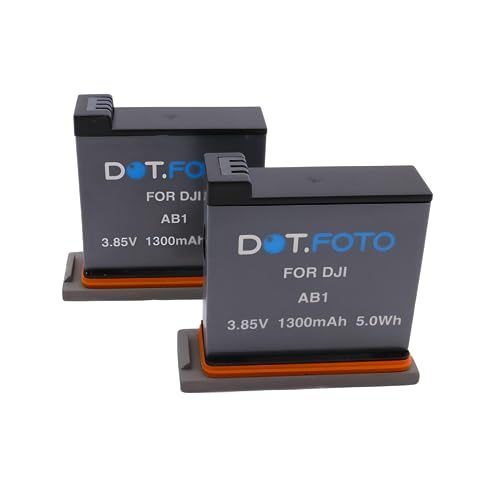 2 x Dot.Foto AB1 Premium 3.85v / 1300mAh Akku für DJI OSMO Action Camera (für das Originalmodell, das 2019 veröffentlicht wurde) von Dot.Foto