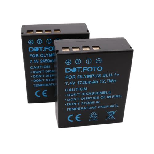 2 x Dot.Foto BLH-1 Premium 7.4v / 1720mAh Fully Decoded Akku für Olympus OM-D E-M1 Mark II, E-M1 Mark III, E-M1X von Dot.Foto