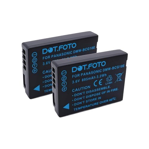 2 x Dot.Foto DMW-BCG10, DMW-BCG10E Premium 3.6v / 895mAh Akku für Panasonic von Dot.Foto