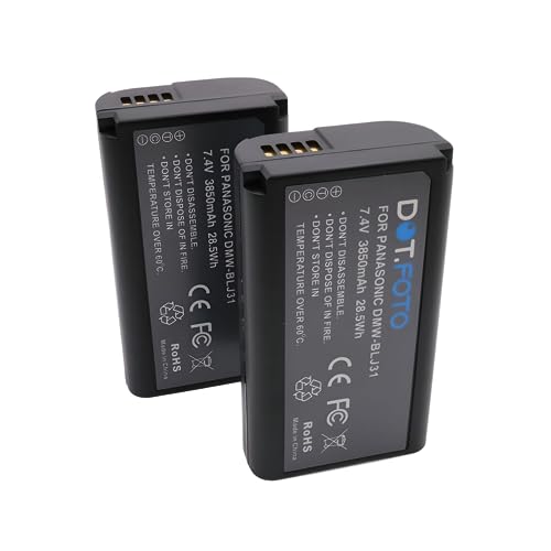 2 x Dot.Foto DMW-BLJ31 Premium Hohe Kapazität 7.4v / 3850mAh Akku für Panasonic Lumix DC-S1, DC-S1R von Dot.Foto