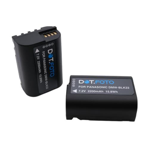 2 x Dot.Foto DMW-BLK22 Premium 7.2v / 2200mAh Akku für Panasonic Lumix DC-S5, S5II, S5IIX, S9, G9II, GH5, GH5II, GH5S, GH6 von Dot.Foto