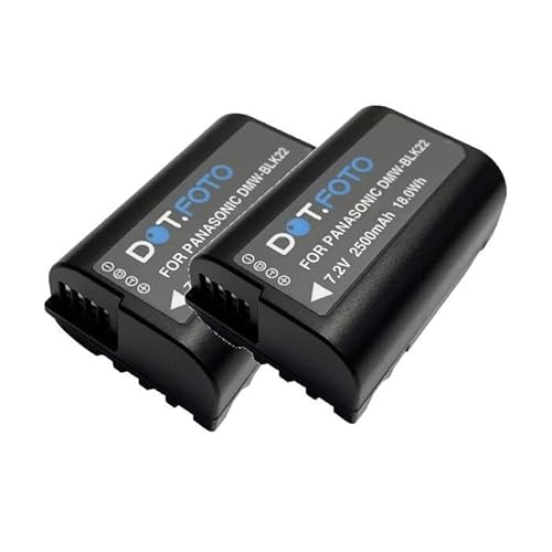 2 x Dot.Foto DMW-BLK22 Premium Hohe Kapazität 7.2v / 2500mAh Akku für Panasonic Lumix DC-S5, S5II, S5IIX, GH5, GH5S, GH5II, GH6, G9II von Dot.Foto