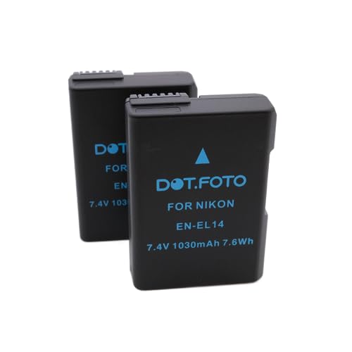 2 x Dot.Foto EN-EL14, EN-EL14a Premium 7.4v / 1030mAh Akku für Nikon von Dot.Foto