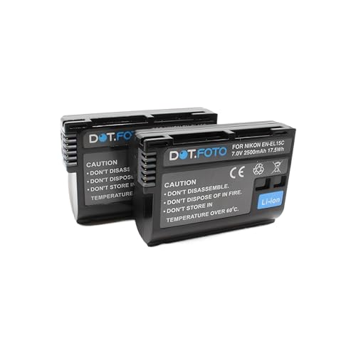 2 x Dot.Foto EN-EL15, EN-EL15b, EN-EL15c Premium Hohe Kapazität 7.0v / 2500mAh Akku für Nikon D610, D750, D810, D800, D850, D880, D7100, D7200, D7000, D7500, Z6 II/III, Z7, Z8, Zf 2 x Dot.Foto EN-EL15, EN-EL15b, EN-EL15c Premium Hohe Kapazität 7.0v / 2500mAh Akku für Nikon D610, D750, D810, D800, D850, D880, D7100, D7200, D7000, D7500, Z6 II/III, Z7, Z8, Zf von Dot.Foto