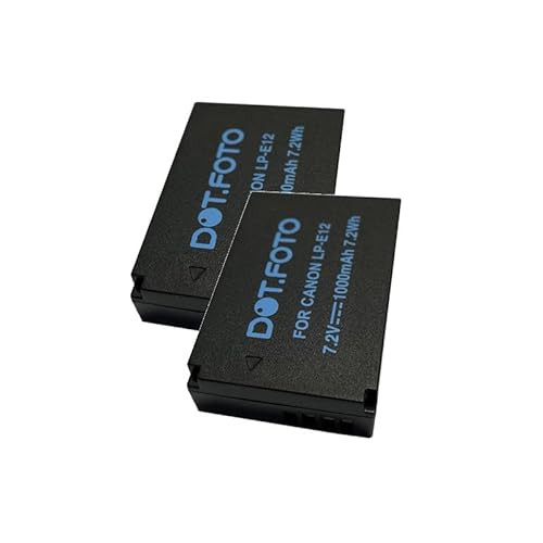 2 x Dot.Foto LP-E12 Premium Hohe Kapazität 7.2v / 1000mAh Akku für Canon von Dot.Foto