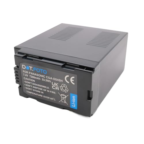 Dot.Foto CGA-D54, CGA-D54S Premium Hohe Kapazität 7.2v / 7200mAh Akku für Panasonic AC-8EJ, AG-3DA1, AG-AC8, AG-AC90, AG-DVC30, AG-DVX100 von Dot.Foto