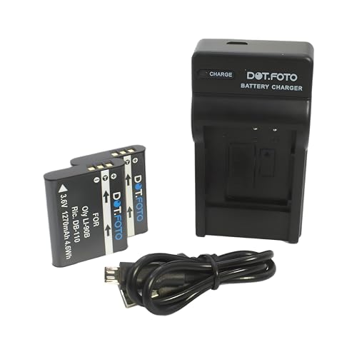 Dot.Foto LI-90B, LI-92B Premium 1270mAh Akku (2er Pack) & UC-92 typ USB Ladegerät für Olympus von Dot.Foto