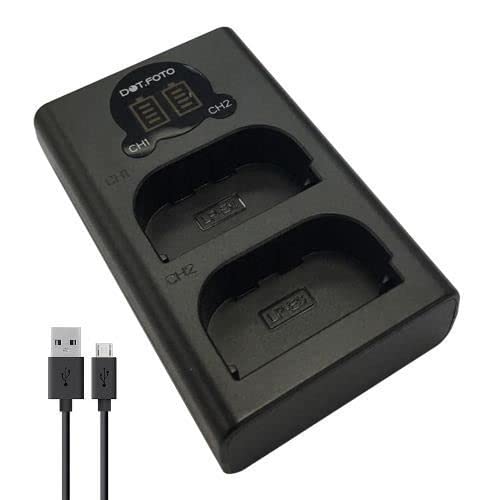 Dot.Foto LP-E6, LP-E6N Doppel USB LCD Ladegerät (LC-E6E typ) für Canon von Dot.Foto