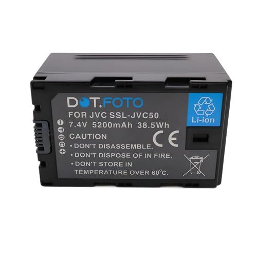 Dot.Foto SSL-JVC50 Premium 7.4v / 5200mAh Akku für JVC GY-HMQ10, GY-HM200, GY-HM600, GY-HM650, GY-LS300CHU, JY-HM360 von Dot.Foto