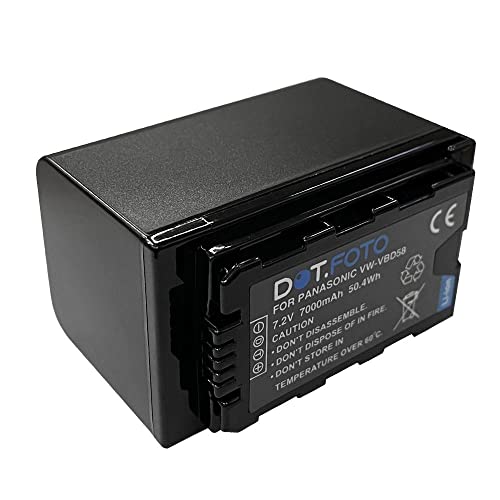 Dot.Foto VW-VBD58 Premium Hohe Kapazität 7.2v / 7000mAh Akku mit LED Panel für Panasonic HC-X1500, HC-X2000 - Passt Nicht auf Pan. Original AG-BRD50 Ladegerät von Dot.Foto