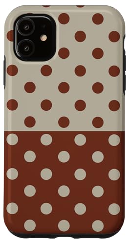 Braun und Beige Polka Dot Vintage Boho Ästhetik gepunktet Hülle für iPhone 11 von DotStyle Creations