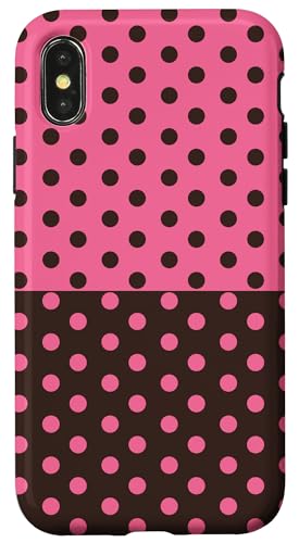 Braun und Rosa gepunktet, Vintage, Boho, ästhetisch, gepunktet, niedlich Hülle für iPhone X/XS Braun und Rosa gepunktet, Vintage, Boho, ästhetisch, gepunktet, niedlich Hülle für iPhone X/XS von DotStyle Creations