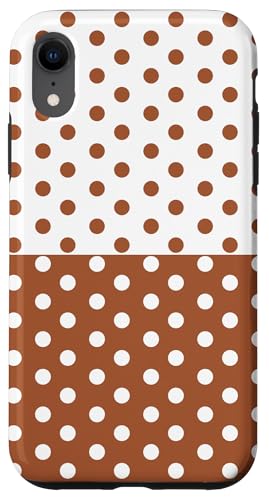 Braun und Weiß gepunktet, Vintage, Boho, ästhetisch, gepunktet, niedlich Hülle für iPhone XR Braun und Weiß gepunktet, Vintage, Boho, ästhetisch, gepunktet, niedlich Hülle für iPhone XR von DotStyle Creations