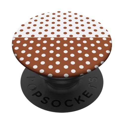 Braun und Weiß gepunktet, Vintage, Boho, ästhetisch, gepunktet, niedlich PopSockets Klebender PopGrip Braun und Weiß gepunktet, Vintage, Boho, ästhetisch, gepunktet, niedlich PopSockets Klebender PopGrip von DotStyle Creations