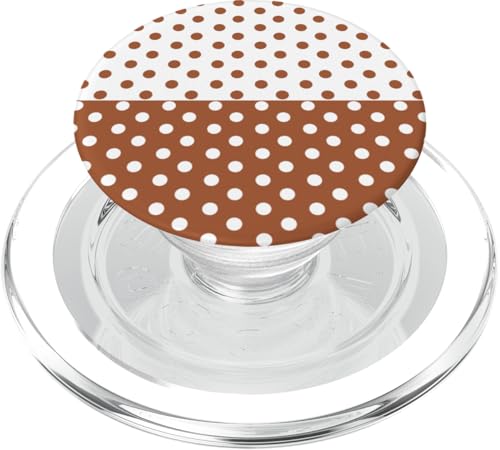 Braun und Weiß gepunktet, Vintage, Boho, ästhetisch, gepunktet, niedlich PopSockets PopGrip für MagSafe Braun und Weiß gepunktet, Vintage, Boho, ästhetisch, gepunktet, niedlich PopSockets PopGrip für MagSafe von DotStyle Creations