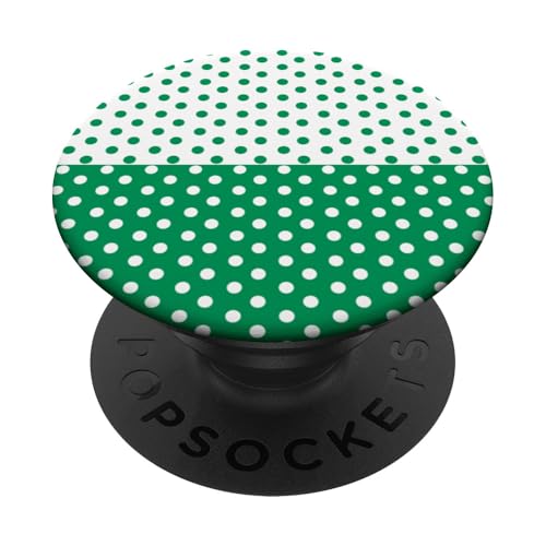 Grün und Weiß gepunktet, Vintage, Boho, ästhetisch, gepunktet PopSockets Klebender PopGrip Grün und Weiß gepunktet, Vintage, Boho, ästhetisch, gepunktet PopSockets Klebender PopGrip von DotStyle Creations
