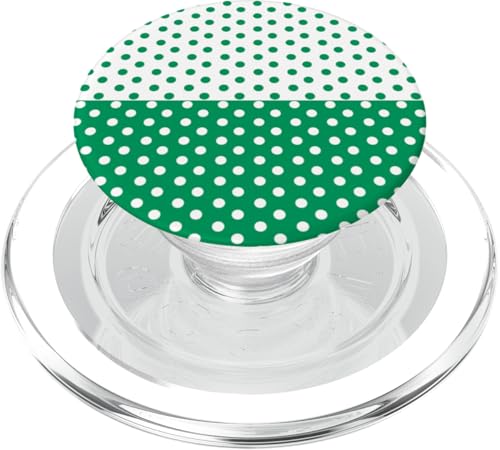 Grün und Weiß gepunktet, Vintage, Boho, ästhetisch, gepunktet PopSockets PopGrip für MagSafe Grün und Weiß gepunktet, Vintage, Boho, ästhetisch, gepunktet PopSockets PopGrip für MagSafe von DotStyle Creations